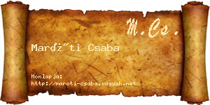 Maróti Csaba névjegykártya