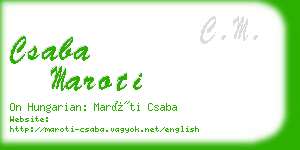 csaba maroti business card